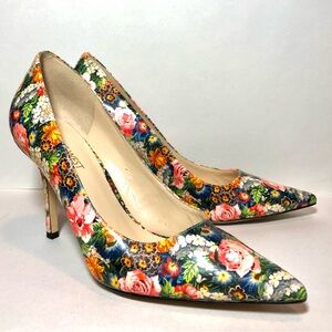 Nine West Floral‎ Heels NWJackpot Womens Size 8 Colorful Romantic Pumps